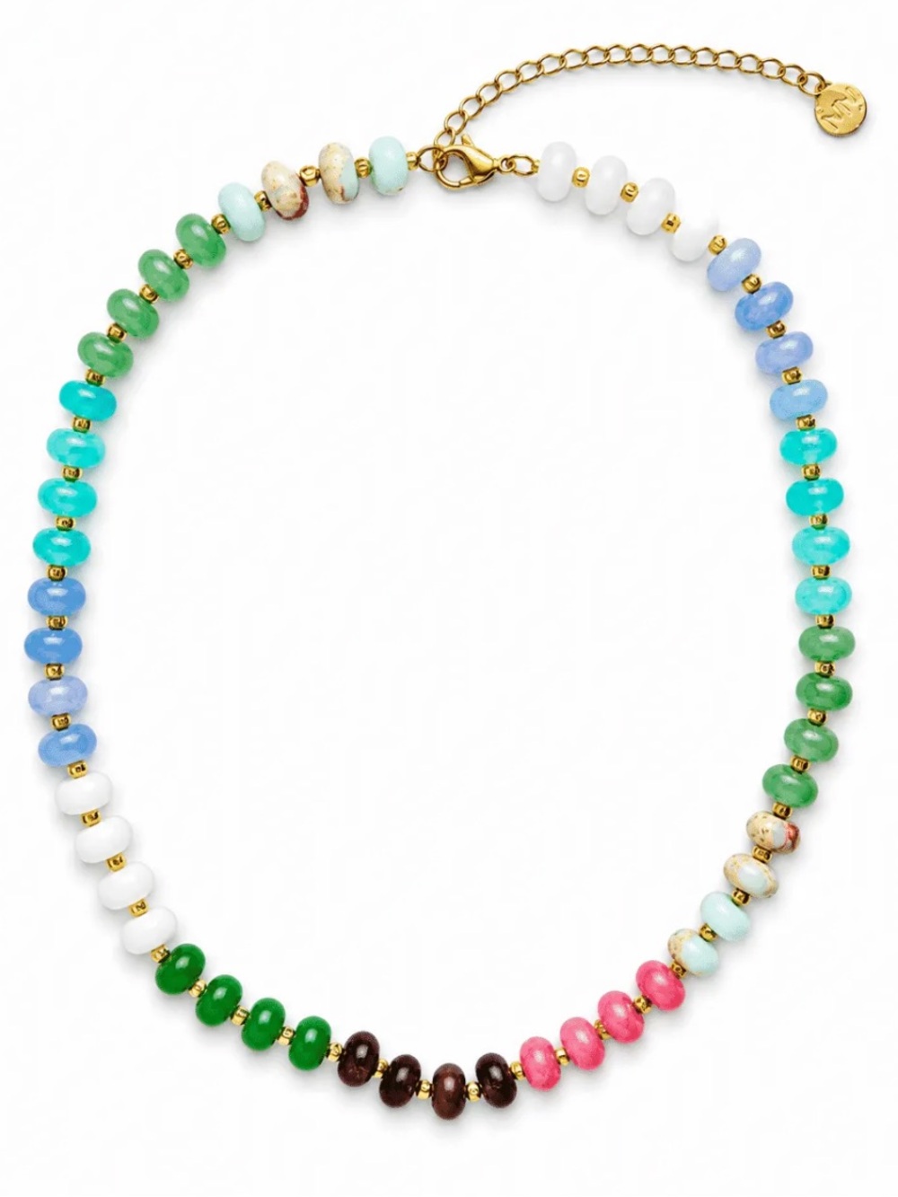 NEW✨ Mayamar Pastel Rainbow Agate Genuine Stone Bead Necklace MM-01906